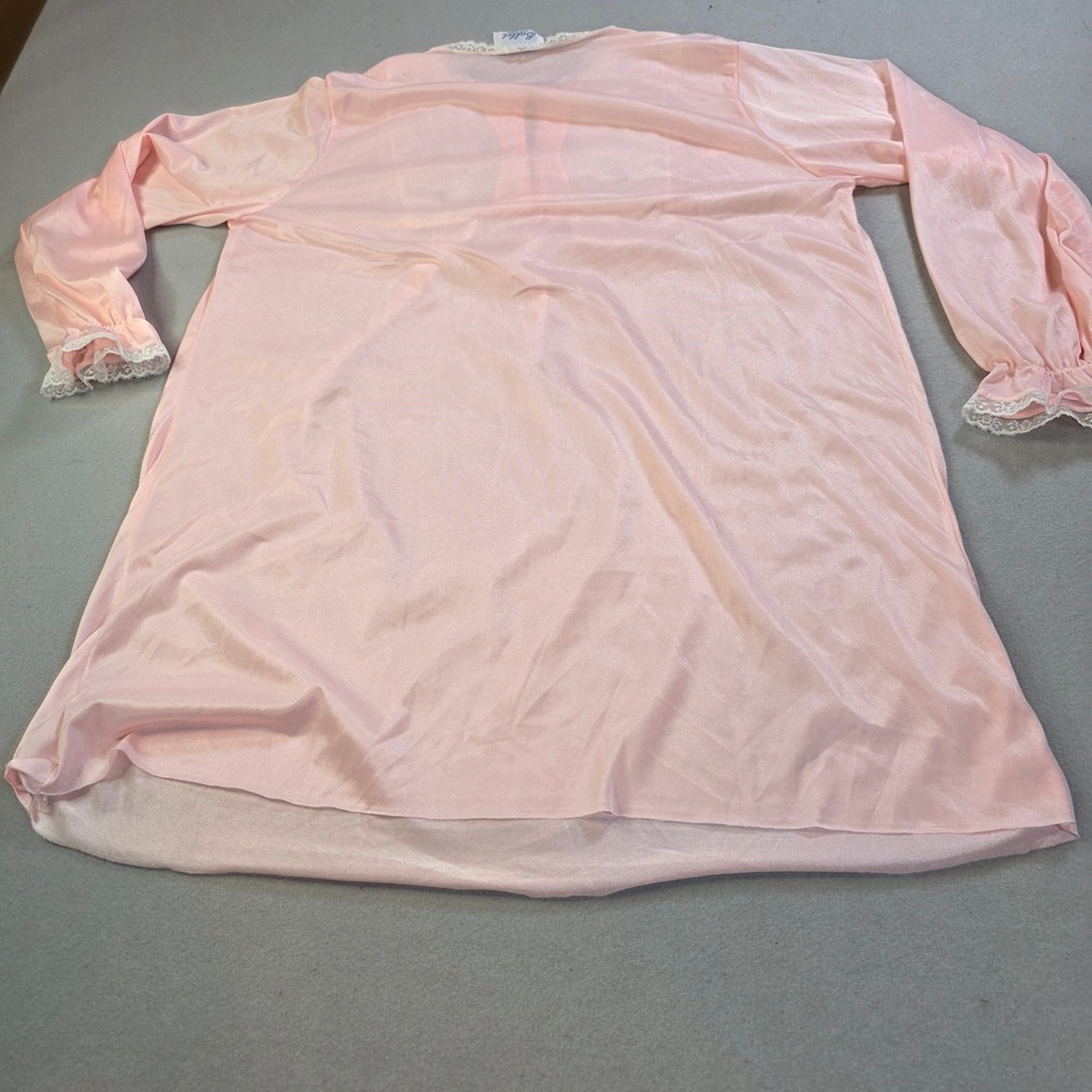 Vintage Ballet New York Pink Embroidered Lace Nightgown Long Sleeve Distressed - Picture 7 of 7